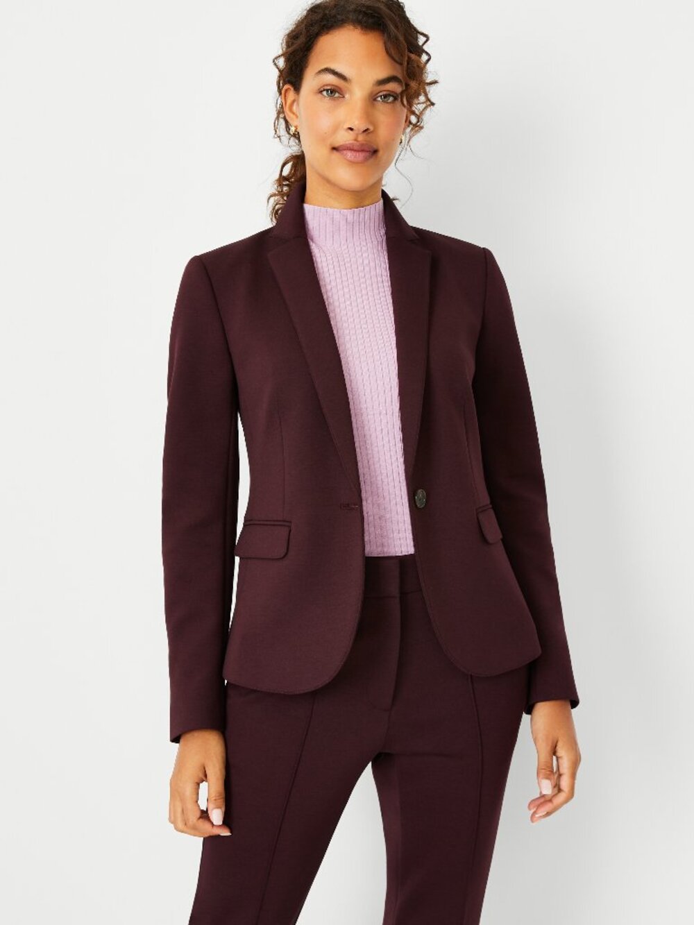 ANN TAYLOR plus 1 button blazer double knit (sz18)